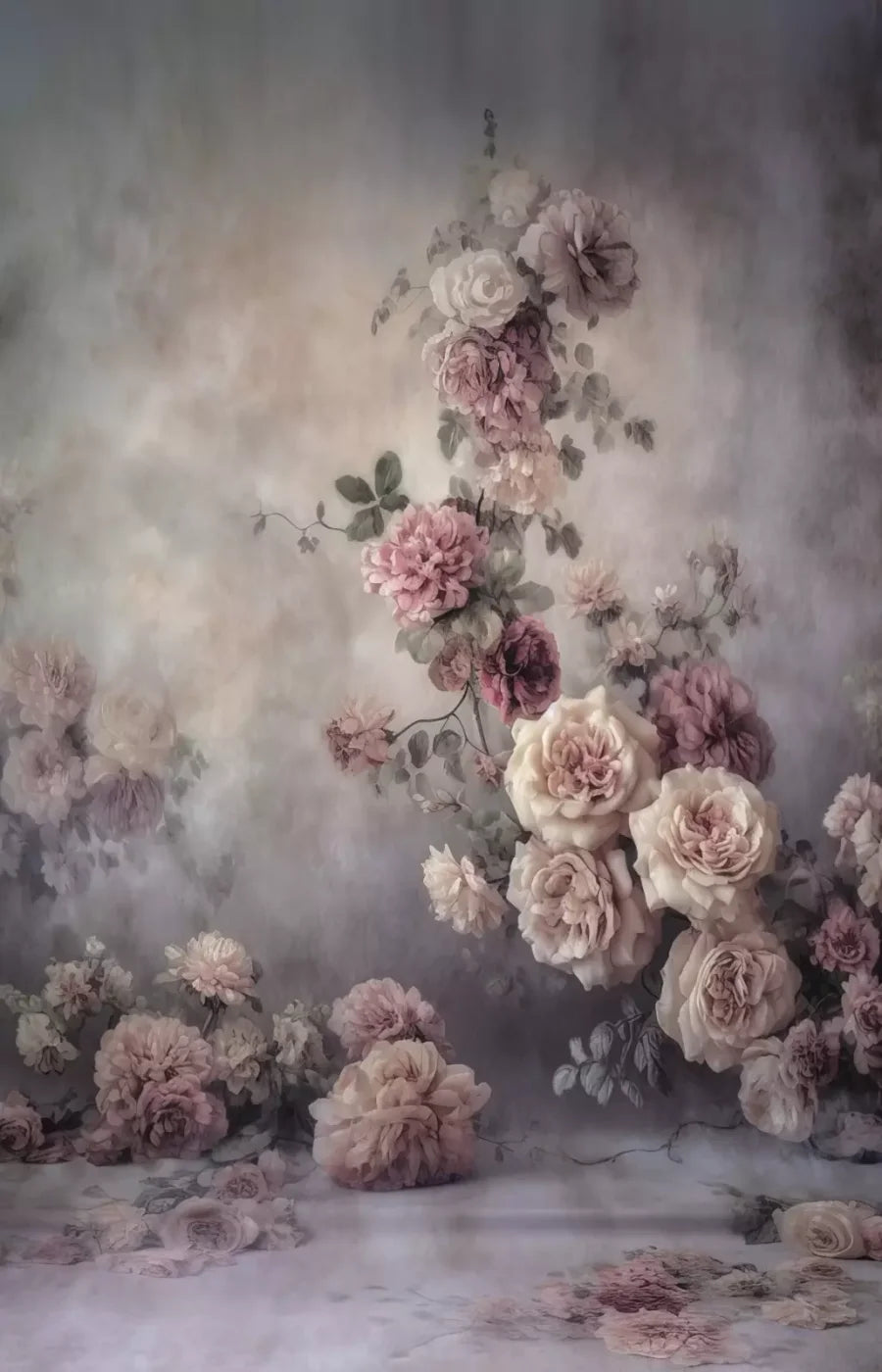 Vining Flowers 9X14 Ultracloth ( 108 X 168 Inch ) Backdrop