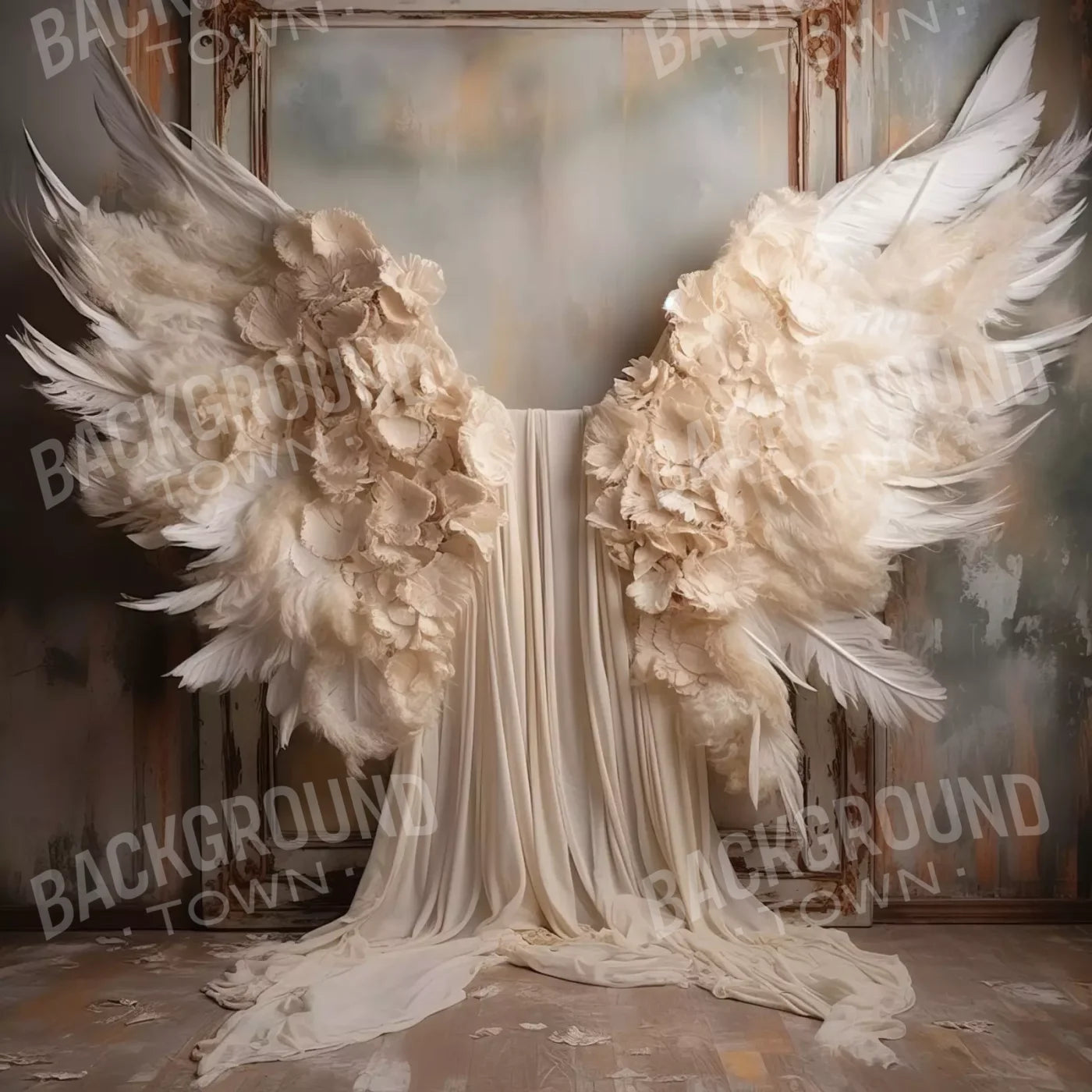Vintage Angel Wings 10’X10’ Ultracloth (120 X Inch) Backdrop
