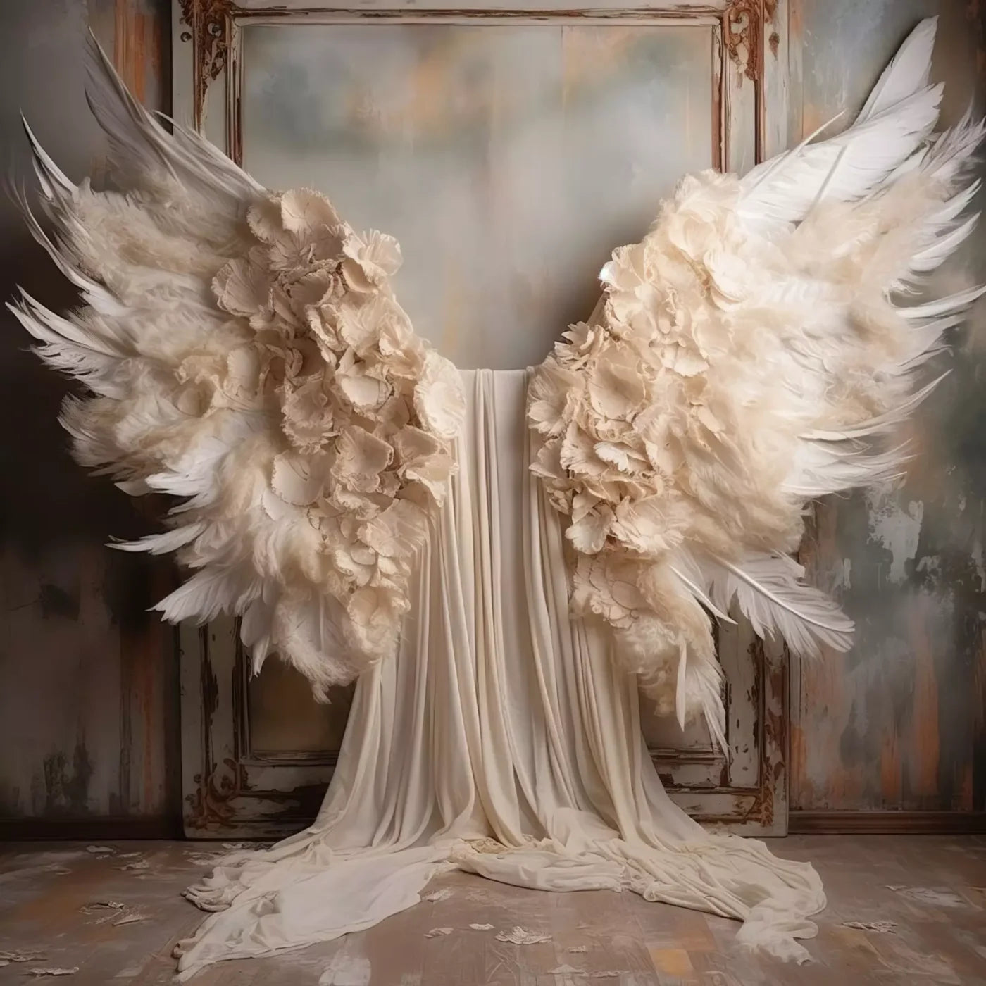Vintage Angel Wings 10’X10’ Ultracloth (120 X Inch) Backdrop