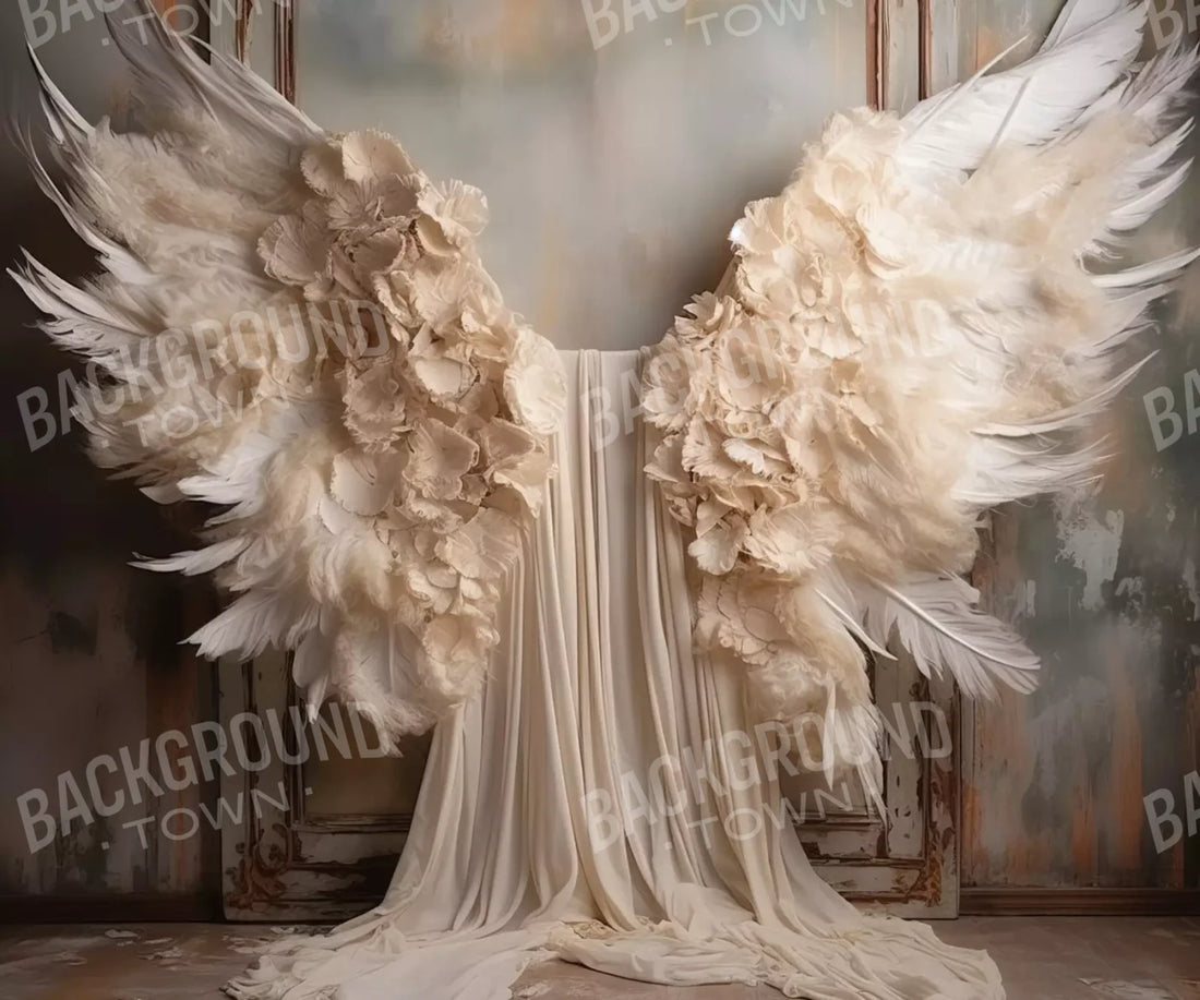 Vintage Angel Wings 5’X4’2 Fleece (60 X 50 Inch) Backdrop