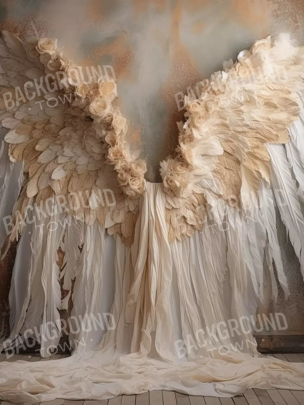 Vintage Angel Wings Ii 6’X8’ Fleece (72 X 96 Inch) Backdrop