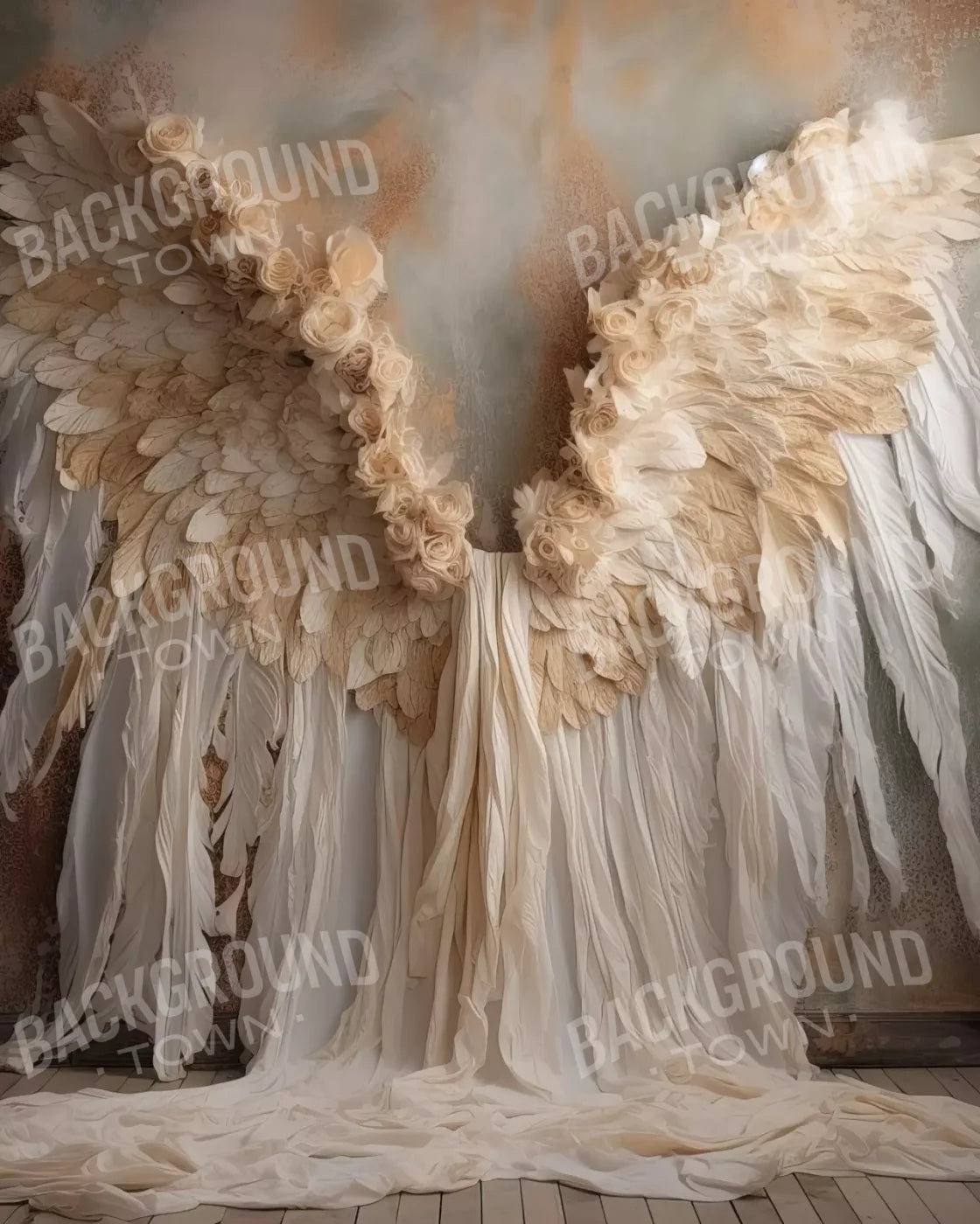 Vintage Angel Wings Ii 8’X10’ Fleece (96 X 120 Inch) Backdrop
