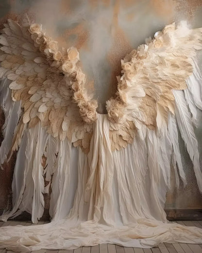 Vintage Angel Wings Ii 8’X10’ Fleece (96 X 120 Inch) Backdrop