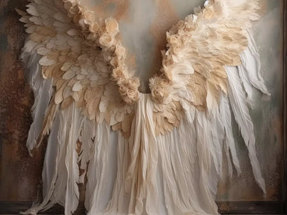 Vintage Angel Wings Ii 8’X6’ Fleece (96 X 72 Inch) Backdrop