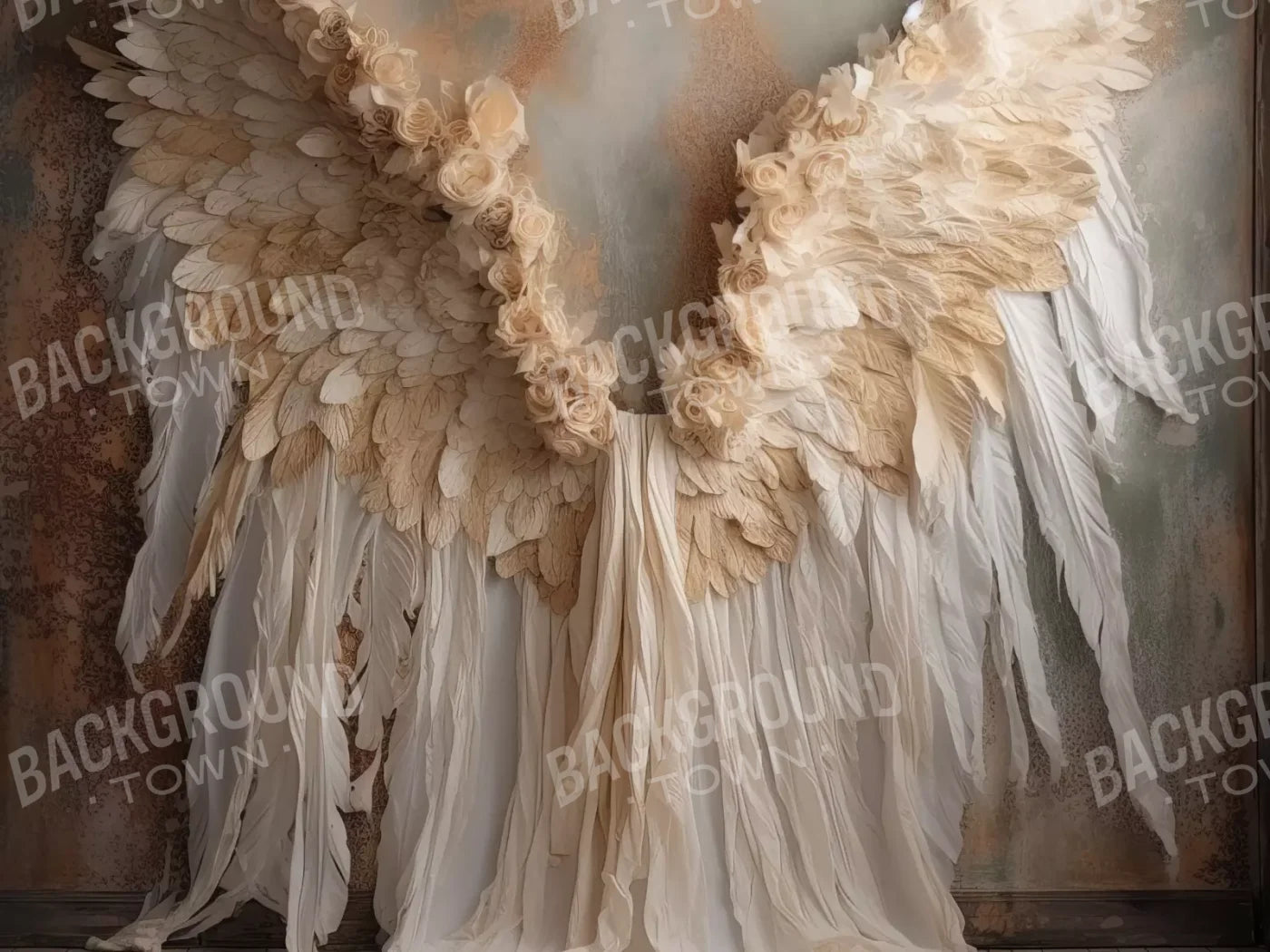 Vintage Angel Wings Ii 8’X6’ Fleece (96 X 72 Inch) Backdrop