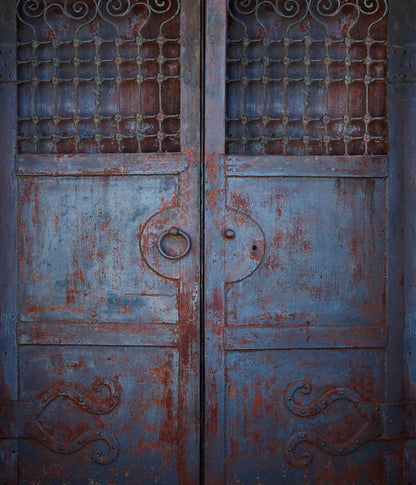 Vintage Blue Door 10X12 Ultracloth ( 120 X 144 Inch ) Backdrop