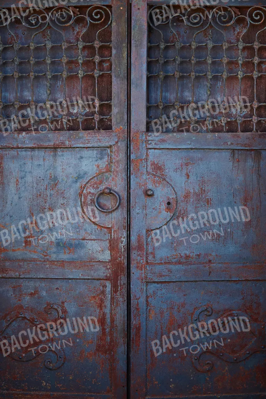 Vintage Blue Door 5X8 Ultracloth ( 60 X 96 Inch ) Backdrop