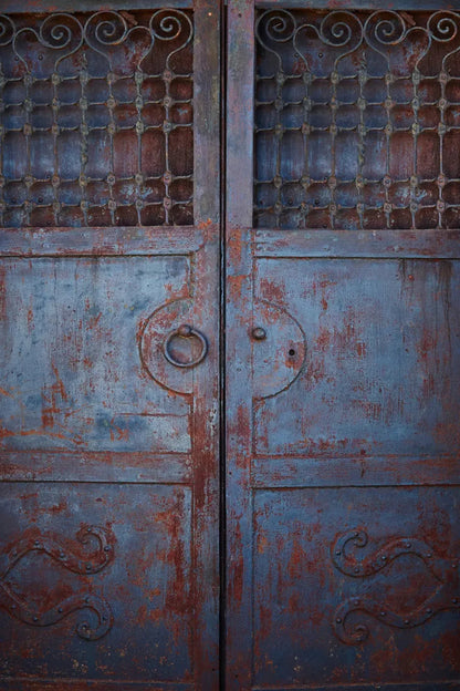 Vintage Blue Door Backdrop