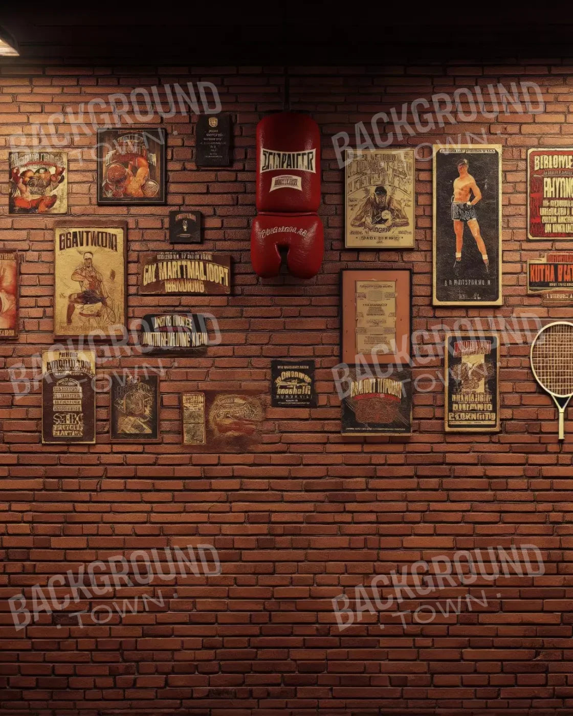 Vintage Boxing 8’X10’ Fleece (96 X 120 Inch) Backdrop