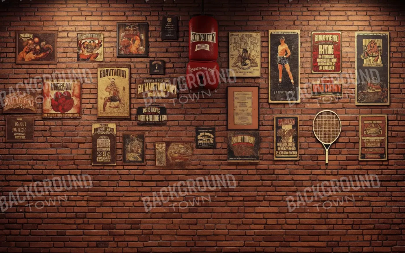 Vintage Boxing 8’X5’ Ultracloth (96 X 60 Inch) Backdrop