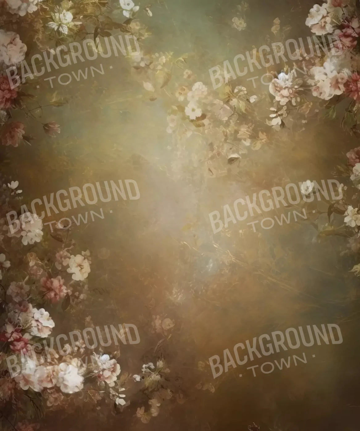 Vintage Brown Floral 1 10’X12’ Ultracloth (120 X 144 Inch) Backdrop