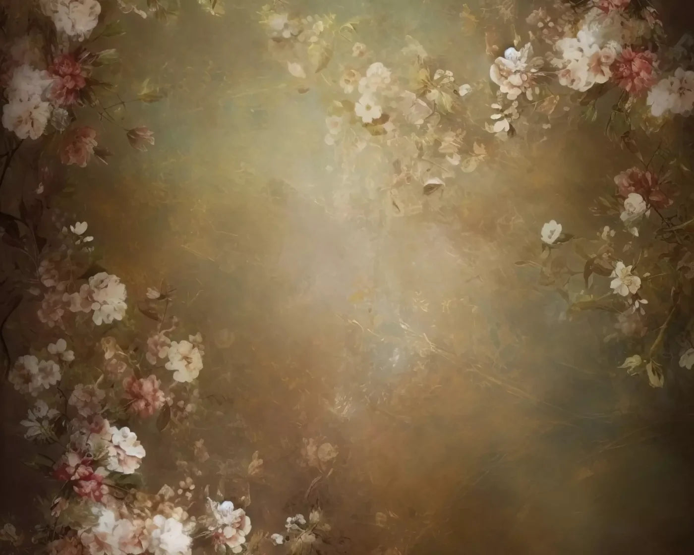 Vintage Brown Floral 1 10’X8’ Fleece (120 X 96 Inch) Backdrop
