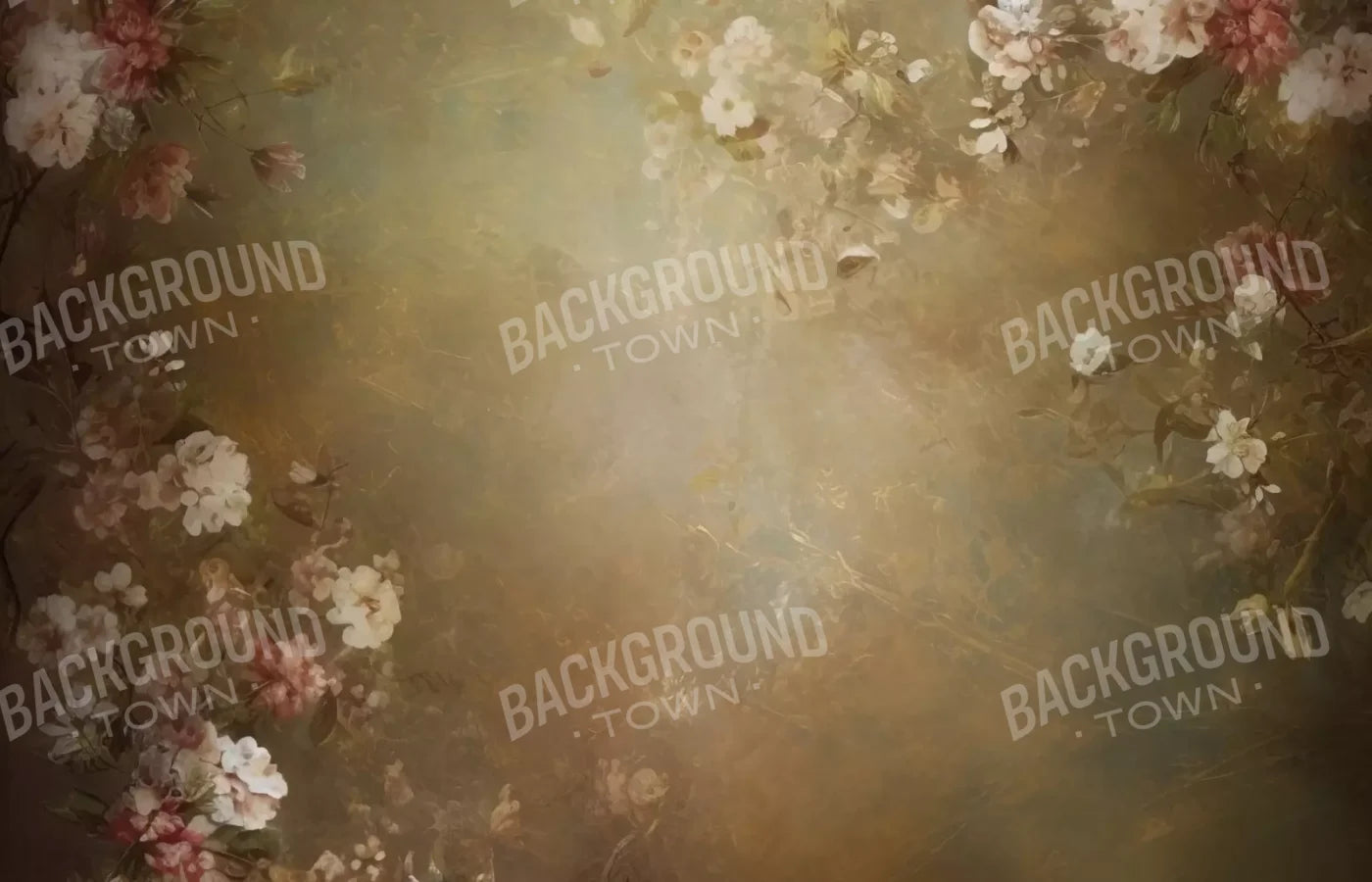 Vintage Brown Floral 1 14’X9’ Ultracloth (168 X 108 Inch) Backdrop