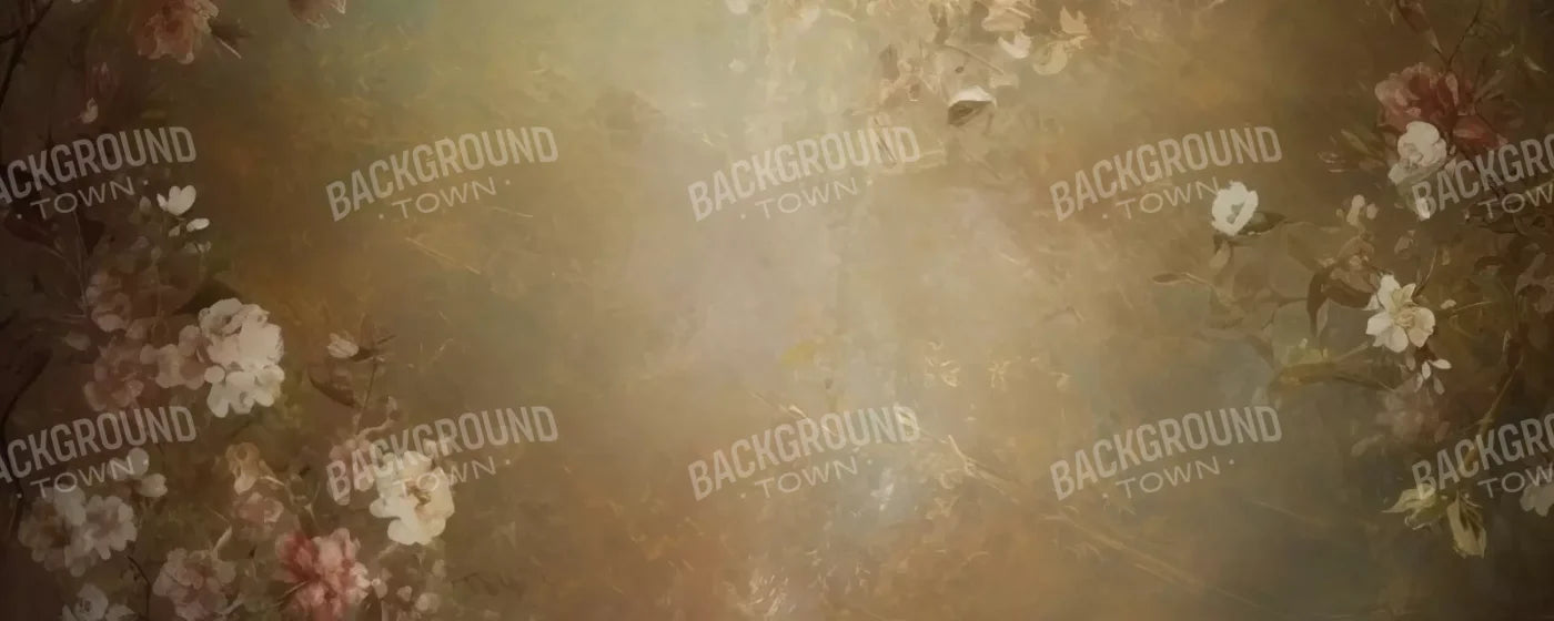 Vintage Brown Floral 1 20’X8’ Ultracloth (240 X 96 Inch) Backdrop