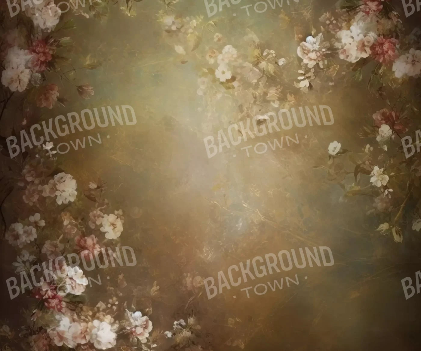 Vintage Brown Floral 1 5’X4’2 Fleece (60 X 50 Inch) Backdrop