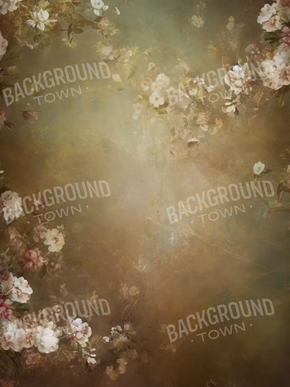 Vintage Brown Floral 1 6’X8’ Fleece (72 X 96 Inch) Backdrop