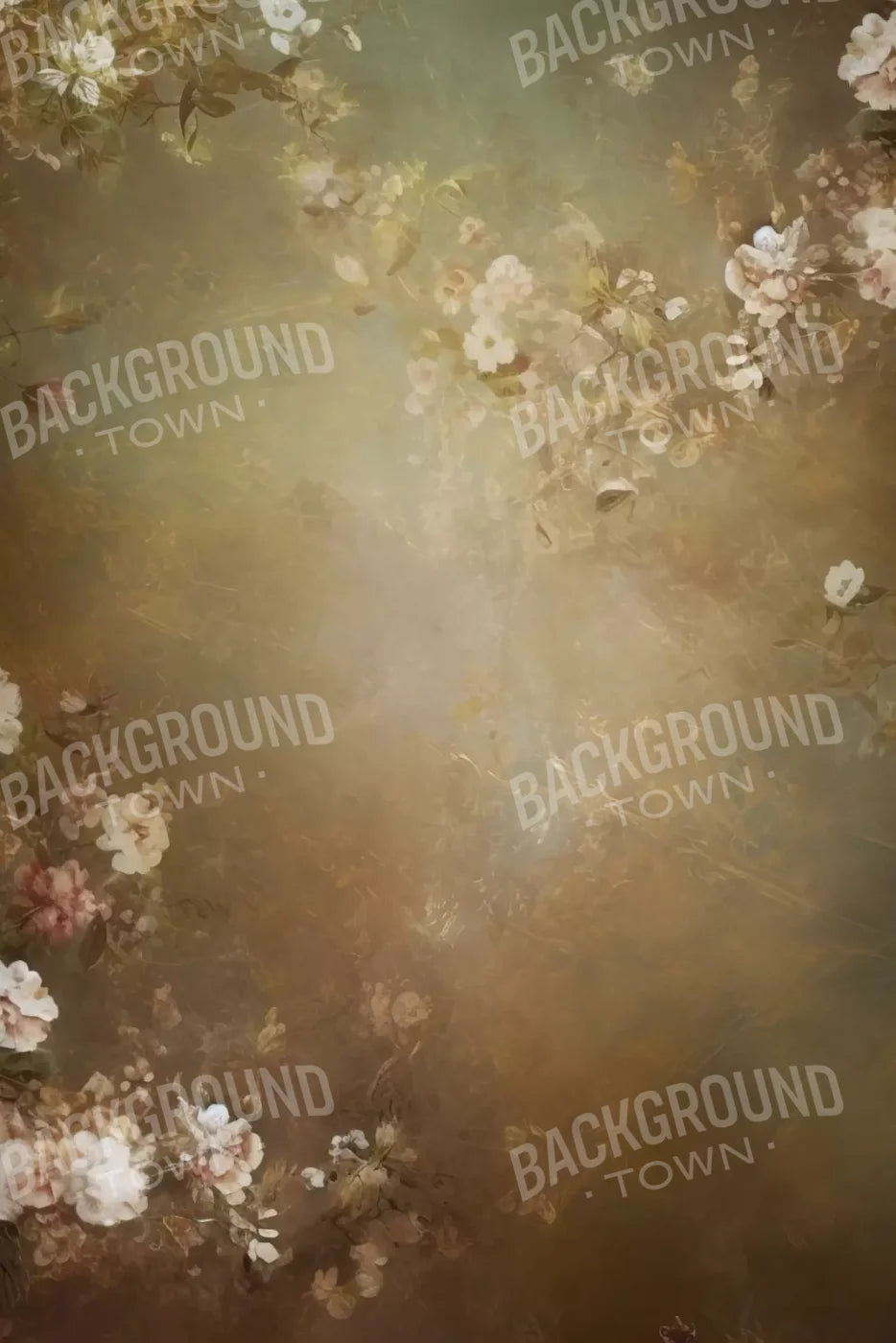 Vintage Brown Floral 1 8’X12’ Ultracloth (96 X 144 Inch) Backdrop