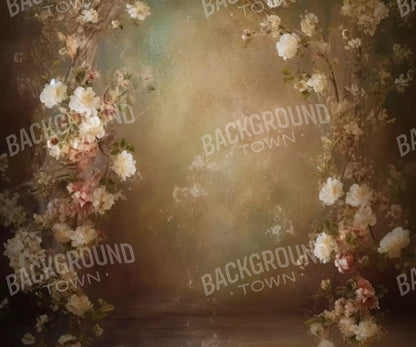 Vintage Brown Floral 2 5’X4’2 Fleece (60 X 50 Inch) Backdrop