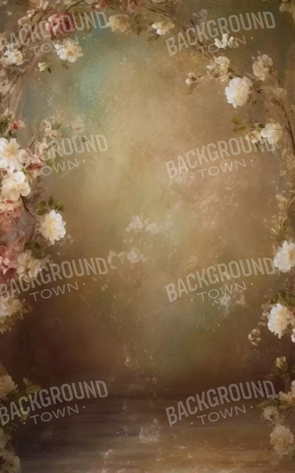 Vintage Brown Floral 2 5’X8’ Ultracloth (60 X 96 Inch) Backdrop