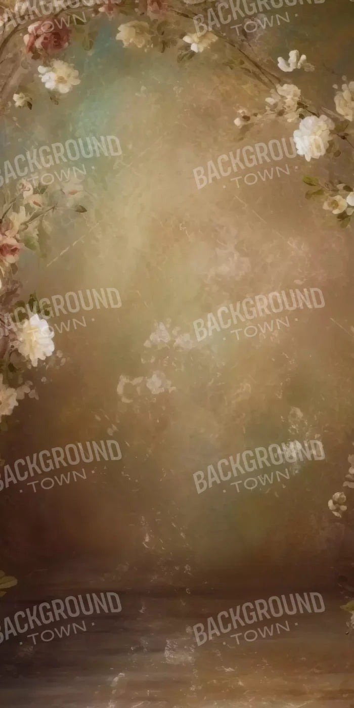 Vintage Brown Floral 2 8’X16’ Ultracloth (96 X 192 Inch) Backdrop