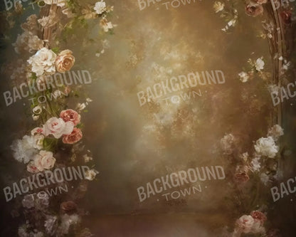 Vintage Brown Floral 3 10’X8’ Fleece (120 X 96 Inch) Backdrop