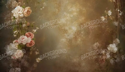 Vintage Brown Floral 3 14’X8’ Ultracloth (168 X 96 Inch) Backdrop
