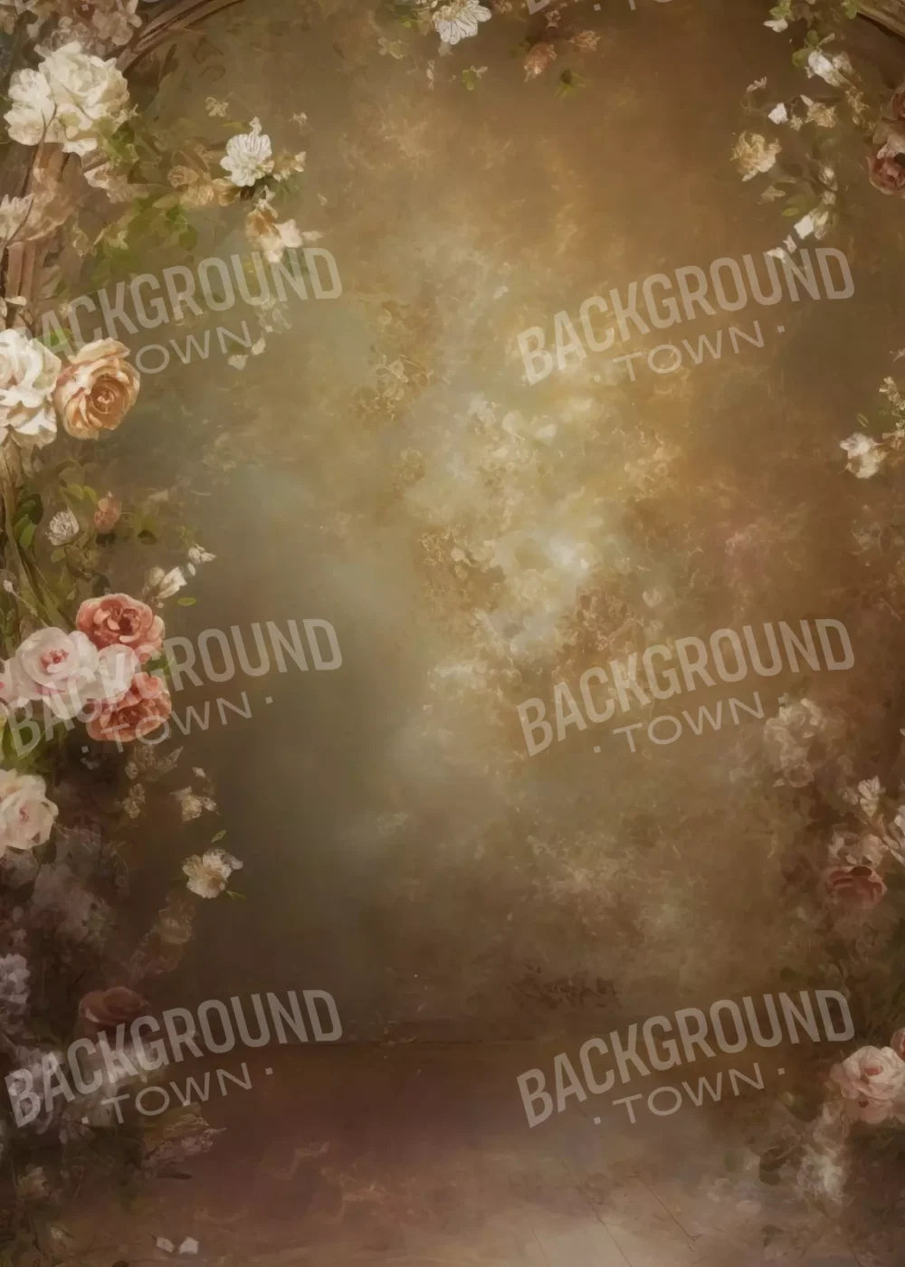 Vintage Brown Floral 3 5’X7’ Ultracloth (60 X 84 Inch) Backdrop
