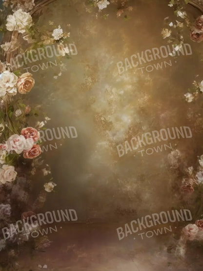 Vintage Brown Floral 3 5’X6’8 Fleece (60 X 80 Inch) Backdrop