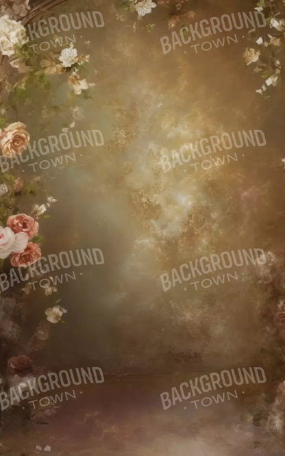 Vintage Brown Floral 3 5’X8’ Ultracloth (60 X 96 Inch) Backdrop