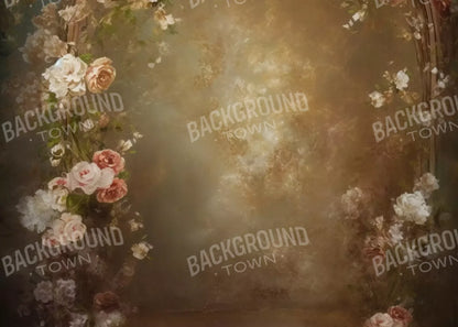 Vintage Brown Floral 3 7’X5’ Ultracloth (84 X 60 Inch) Backdrop