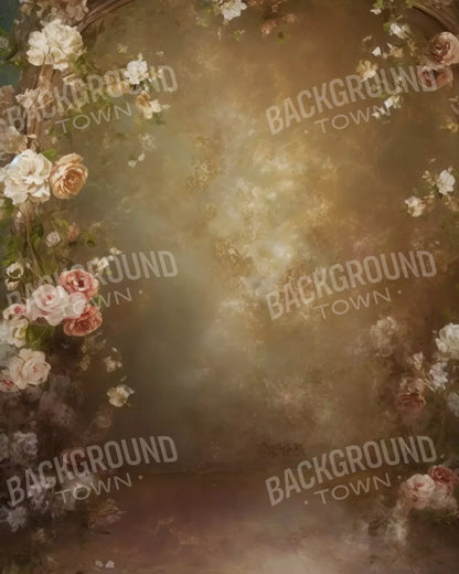 Vintage Brown Floral 3 8’X10’ Fleece (96 X 120 Inch) Backdrop