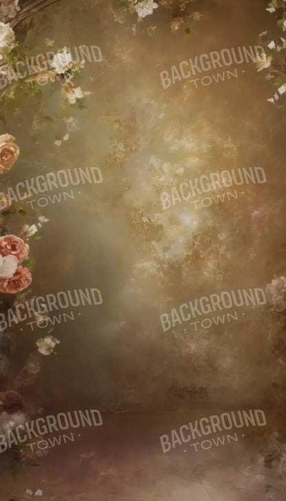 Vintage Brown Floral 3 8’X14’ Ultracloth (96 X 168 Inch) Backdrop