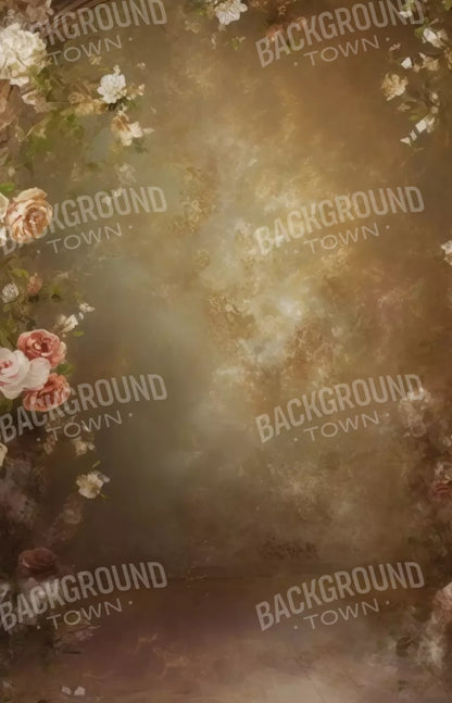 Vintage Brown Floral 3 9’X14’ Ultracloth (108 X 168 Inch) Backdrop