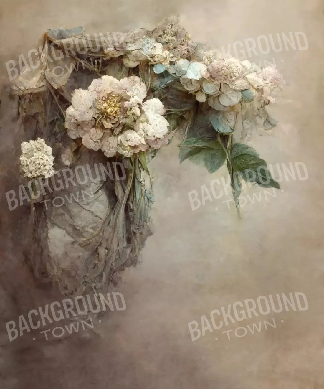 Beige Floral Backdrop for Photography
