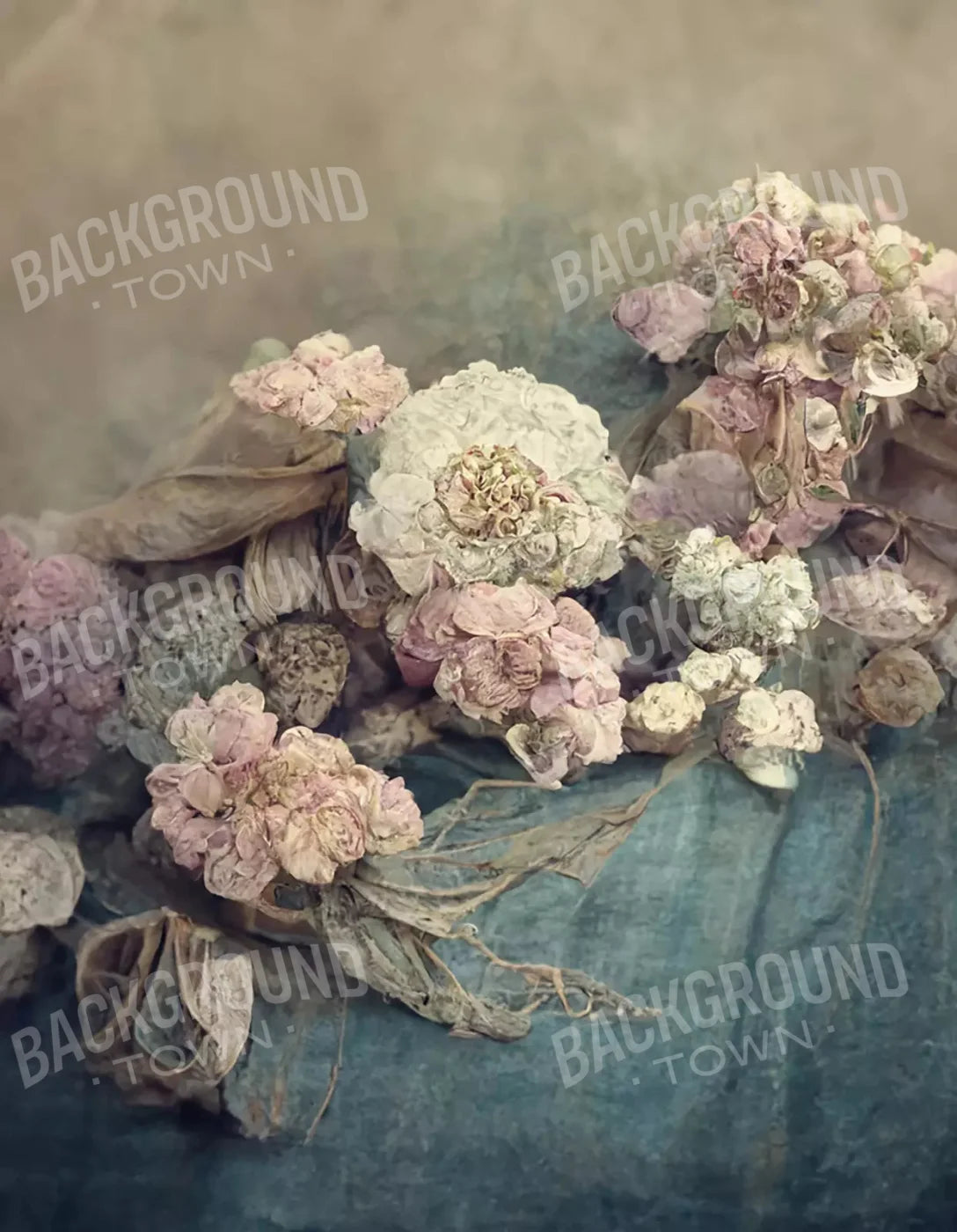 Vintage Floral 2 6X8 Fleece ( 72 X 96 Inch ) Backdrop
