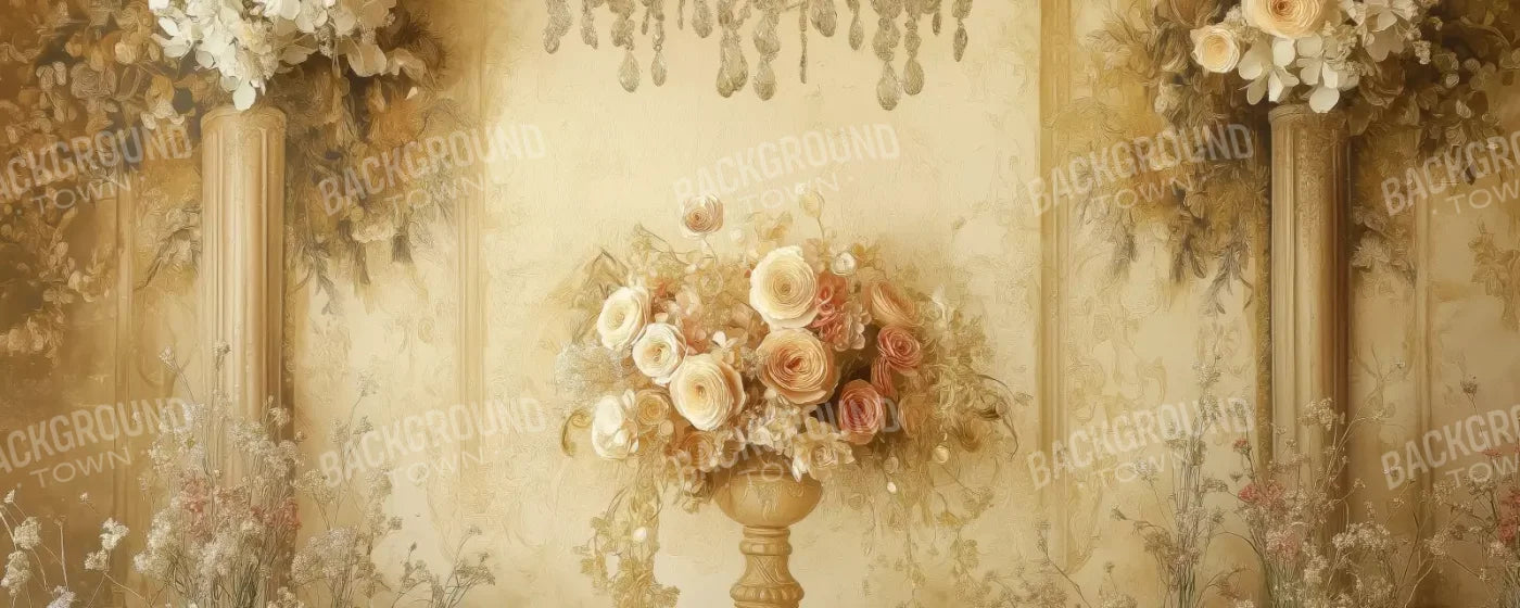 Vintage Flowers On Pedestals 20’x8’ UltraCloth (240 x 96 inch) Backdrop