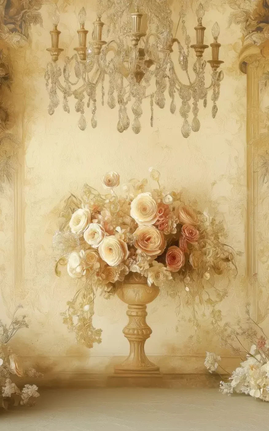 Vintage Flowers On Pedestals 5’x8’ UltraCloth (60 x 96 inch) Backdrop