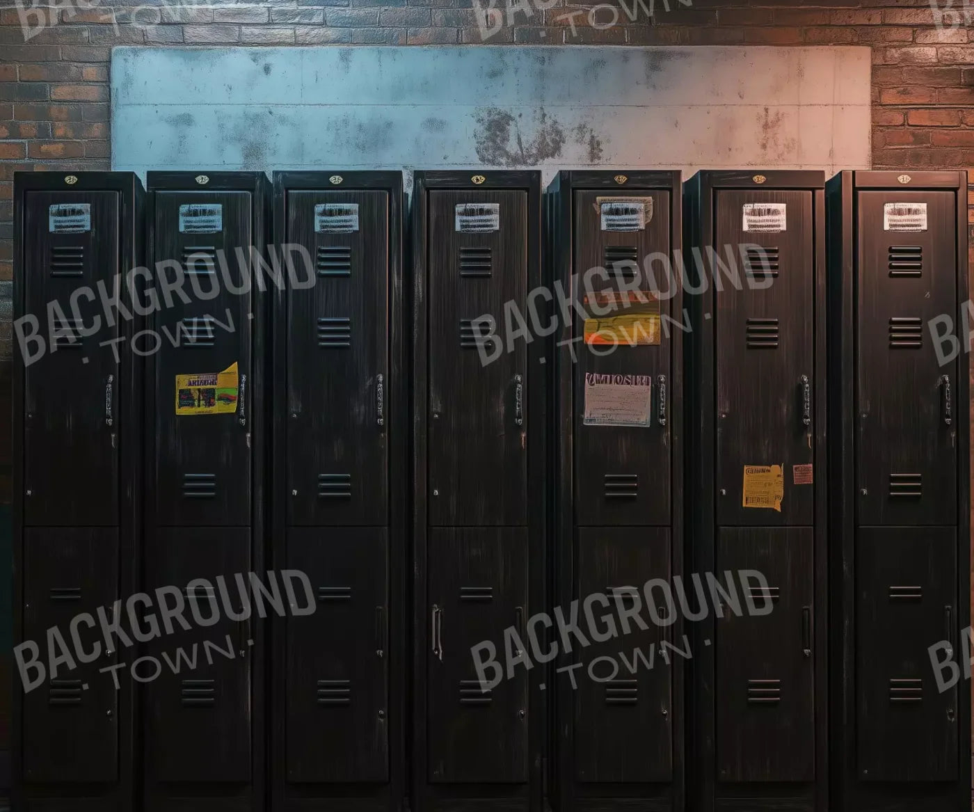 Vintage Gym Lockers 12’X10’ Ultracloth (144 X 120 Inch) Backdrop
