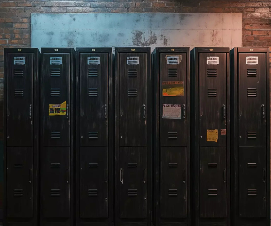 Vintage Gym Lockers 5’X4’2 Fleece (60 X 50 Inch) Backdrop