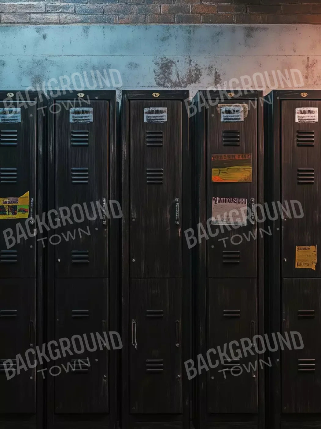Vintage Gym Lockers 5’X6’8 Fleece (60 X 80 Inch) Backdrop