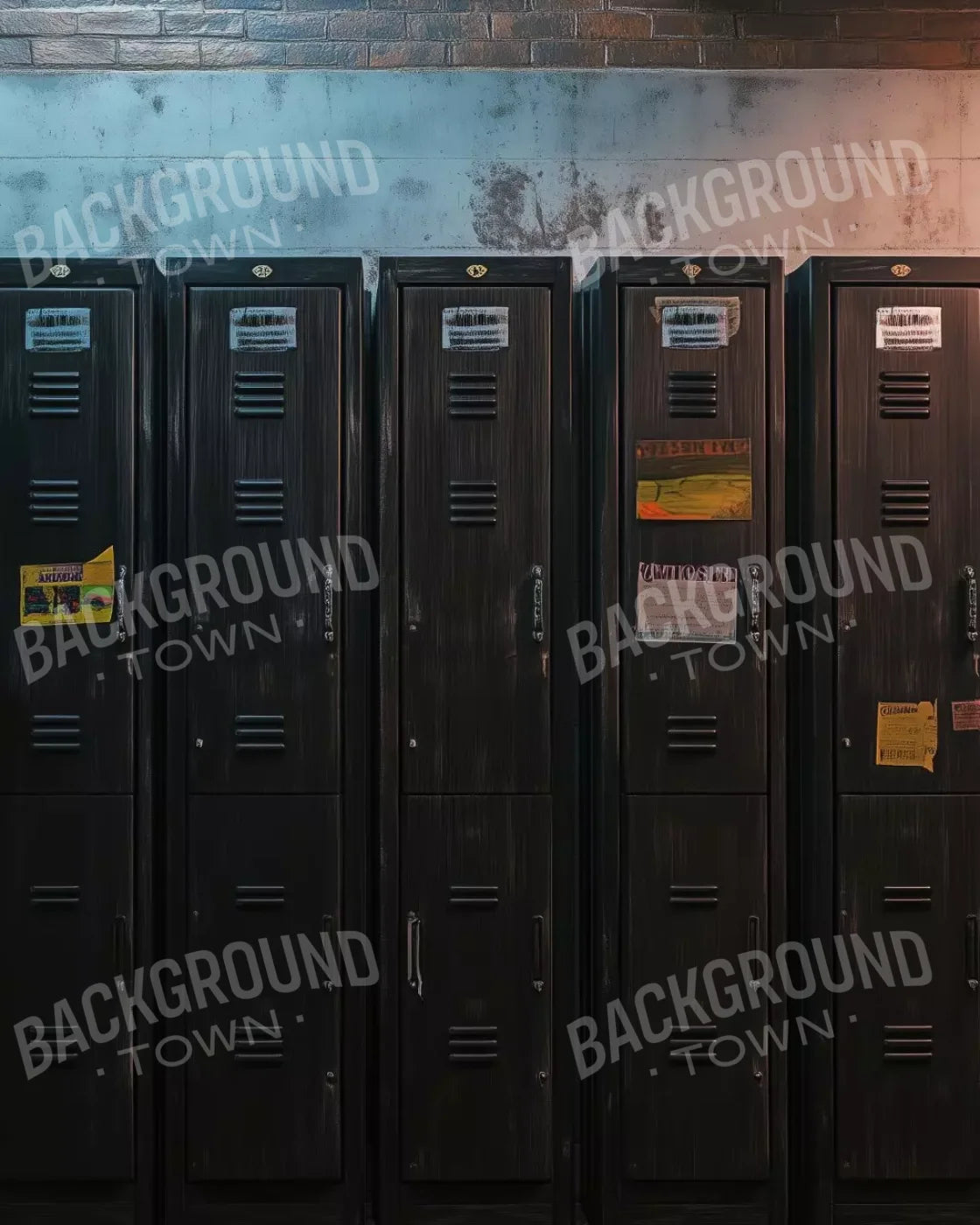 Vintage Gym Lockers 8’X10’ Fleece (96 X 120 Inch) Backdrop