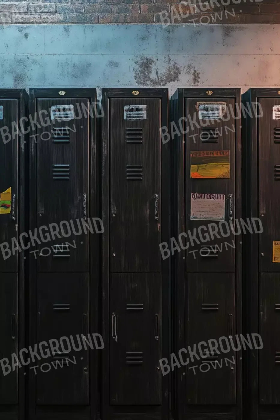 Vintage Gym Lockers 8’X12’ Ultracloth (96 X 144 Inch) Backdrop