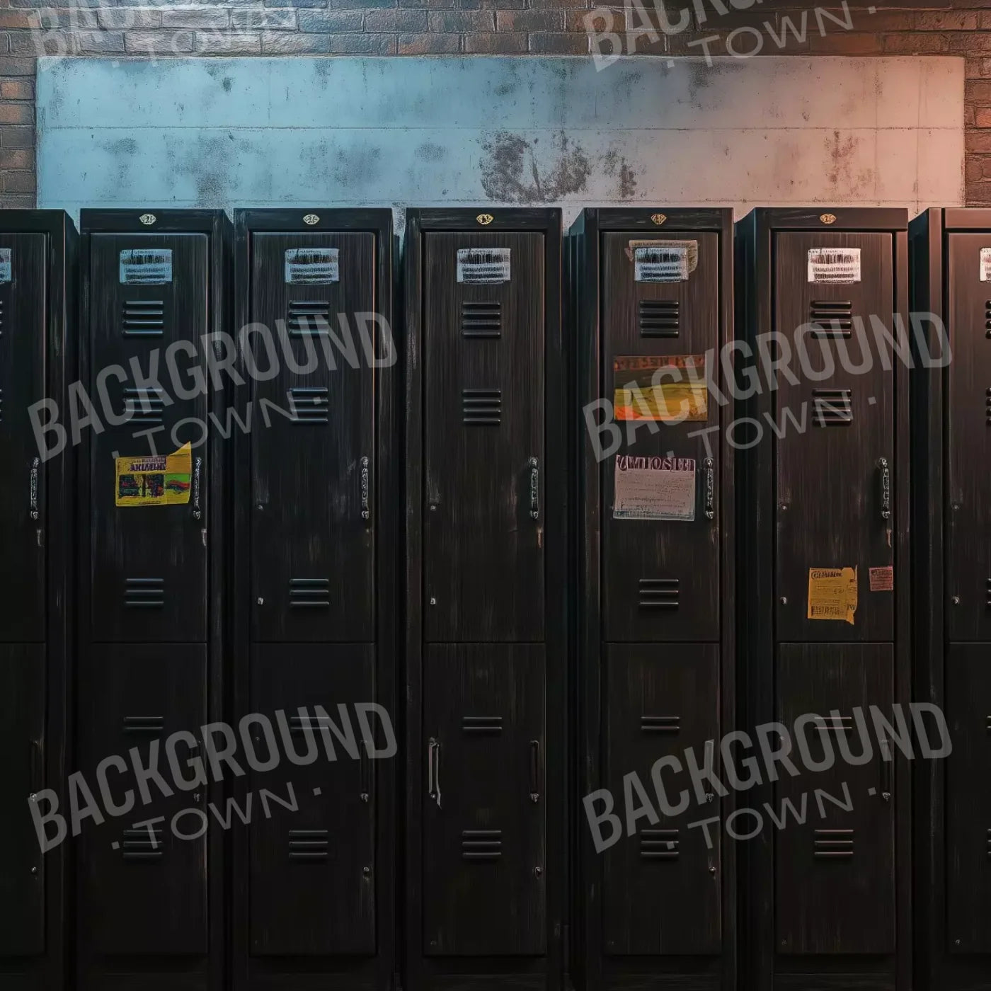 Vintage Gym Lockers 8’X8’ Fleece (96 X Inch) Backdrop