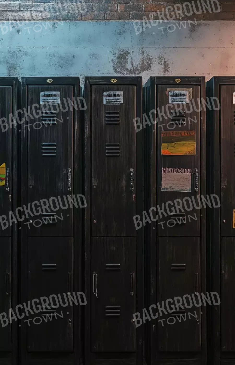Vintage Gym Lockers 9’X14’ Ultracloth (108 X 168 Inch) Backdrop