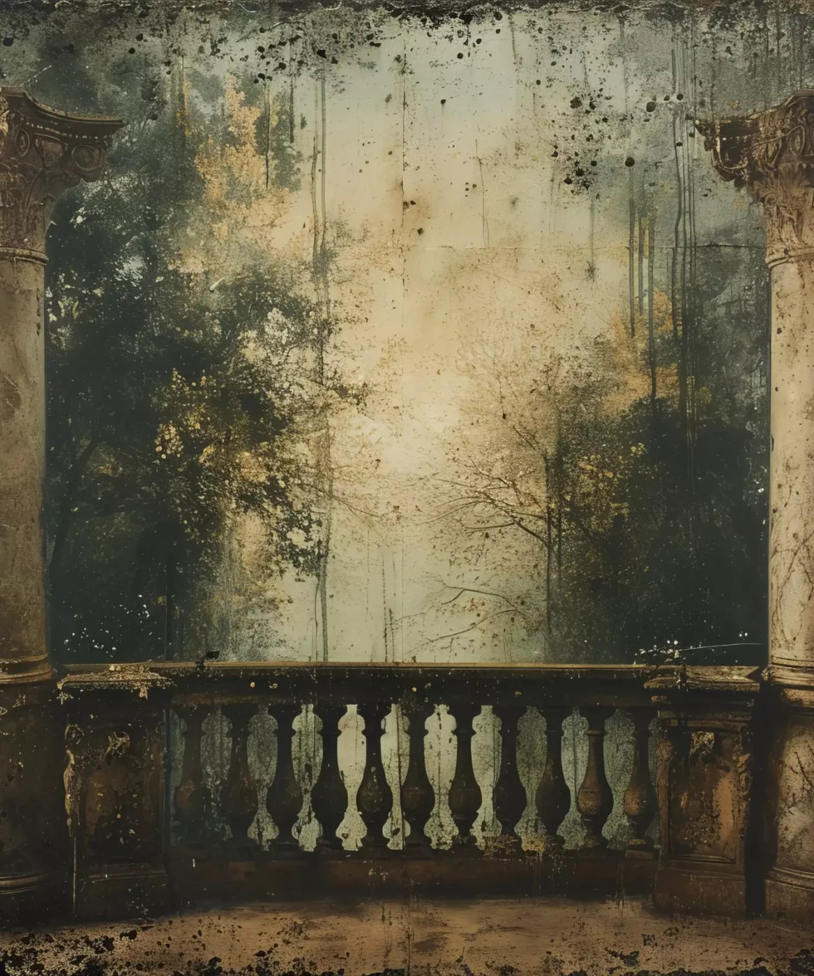 Vintage Overlooking Balcony 10’x12’ UltraCloth (120 x 144 inch) Backdrop