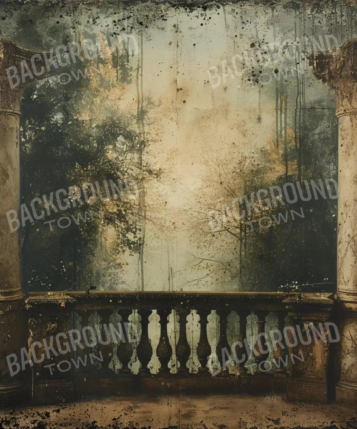 Vintage Overlooking Balcony 10’x12’ UltraCloth (120 x 144 inch) Backdrop