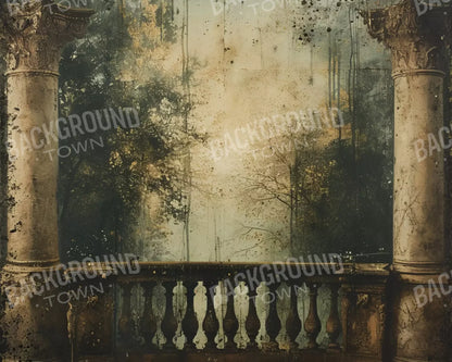 Vintage Overlooking Balcony 10’x8’ Fleece (120 x 96 inch) Backdrop