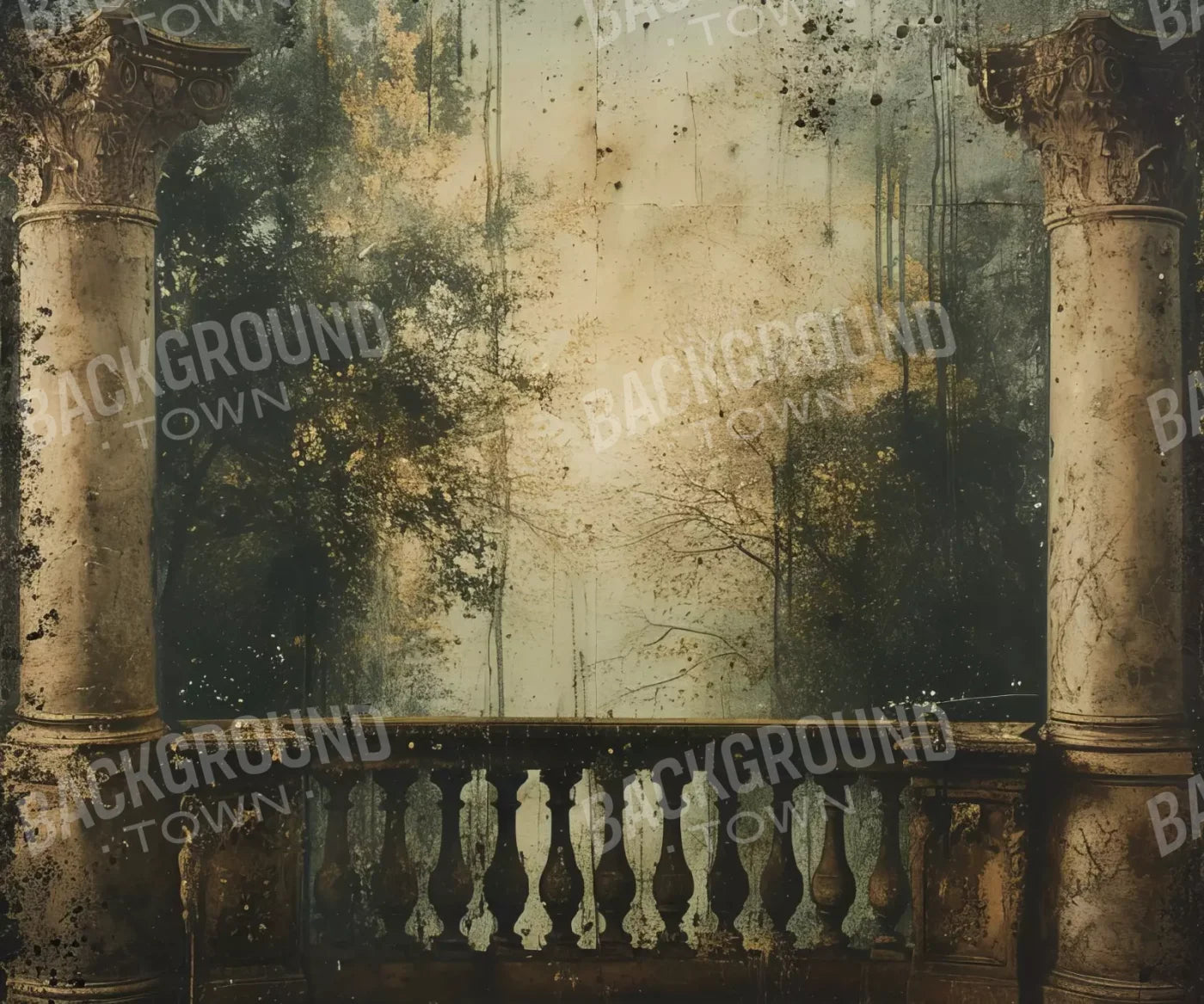 Vintage Overlooking Balcony 12’x10’ UltraCloth (144 x 120 inch) Backdrop