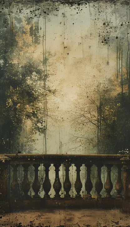 Vintage Overlooking Balcony Backdrop