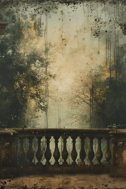 Vintage Overlooking Balcony Backdrop